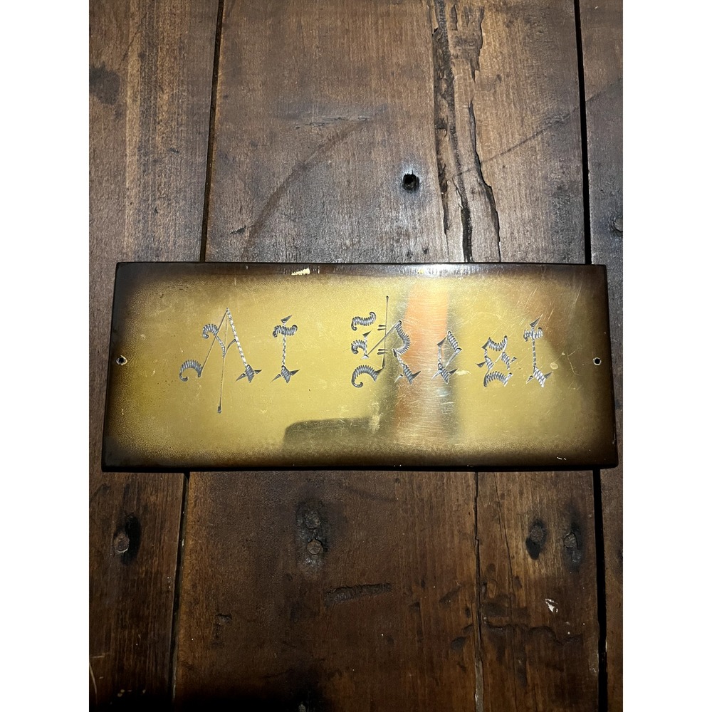 Vintage 19th Century Funeral Plaque At Rest Antique Macabre Casket
